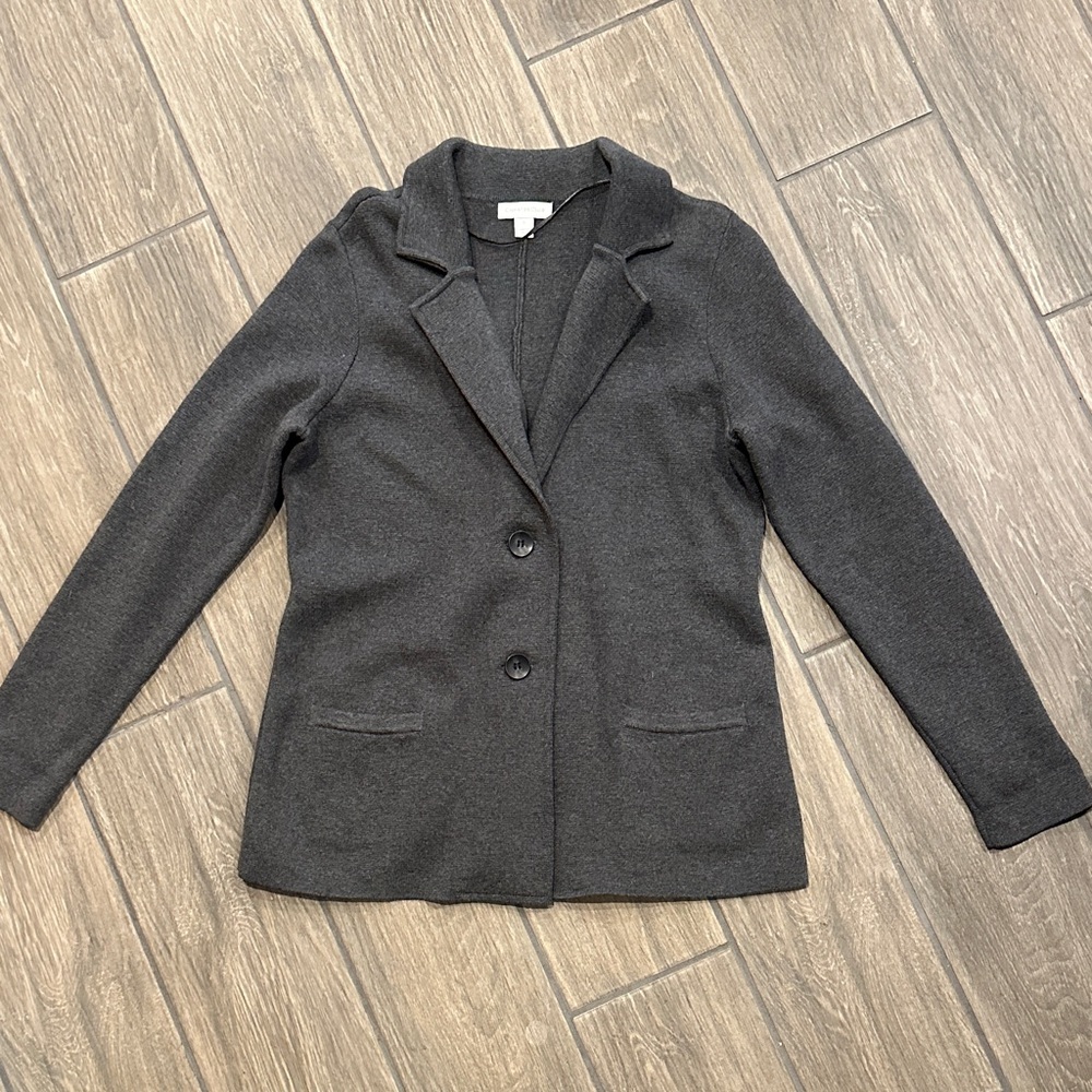 Charter Club Dark Gray Cardigan with Button Front and Two Pockets. Size Small